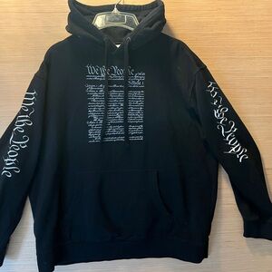 We the people black hoodie mens xl Black Graphic Hoodie
